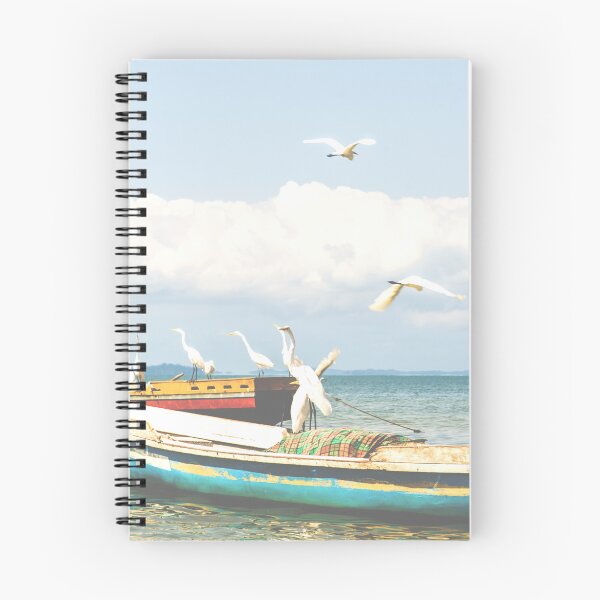 Item preview, Egrets on Traditional Fishing Boats at Sea designed and sold by ThaCriações.