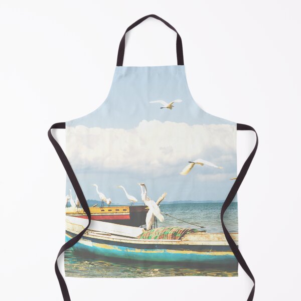 Item preview, Egrets on Traditional Fishing Boats at Sea designed and sold by ThaCriações.