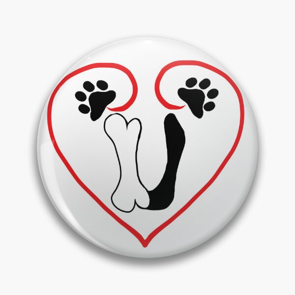 Item preview, Heart dog with the letter U designed and sold by acreació.