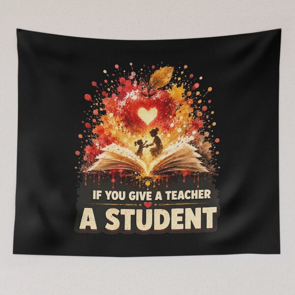Item preview, If You Give A Teacher A Student Bursting Heart Book Art Teacher Appreciation Gift for Teachers designed and sold by Nightarel.