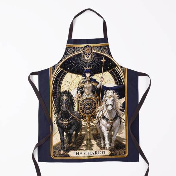 Item preview, The Chariot Tarot Card Black and White Horses designed and sold by MythicMood.
