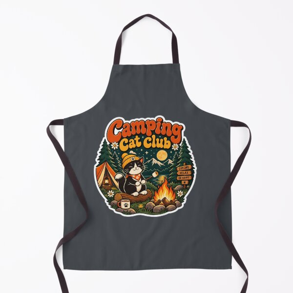 Item preview, Retro Camping Cat Club 70s Aesthetic designed and sold by Stickers Hub HUB.
