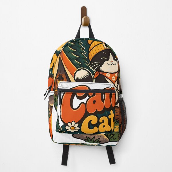 Item preview, Retro Camping Cat Club 70s Aesthetic designed and sold by Stickers Hub HUB.