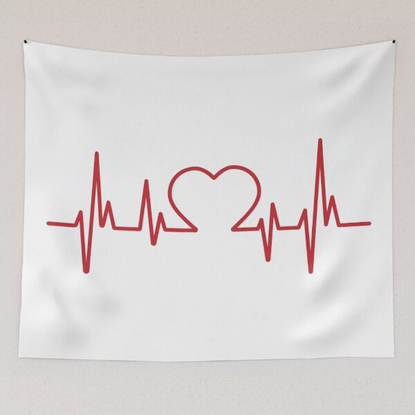 Item preview, Red Heartbeat Pulse Line ECG Vector Graphic designed and sold by AyaanArtStudio.