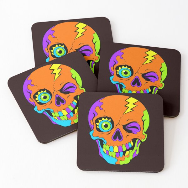 Item preview, Wink From the Void – Neon Psychedelic Skull designed and sold by darametzgerart.
