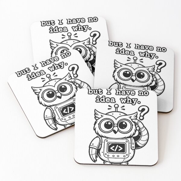 Item preview, My Code Works Funny Programmer Robot Owl designed and sold by Retro Rascals Co..