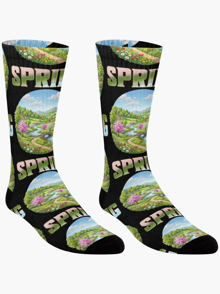 Thumbnail 3 of 5, Socks, Beautiful spring design designed and sold by ReneMM.
