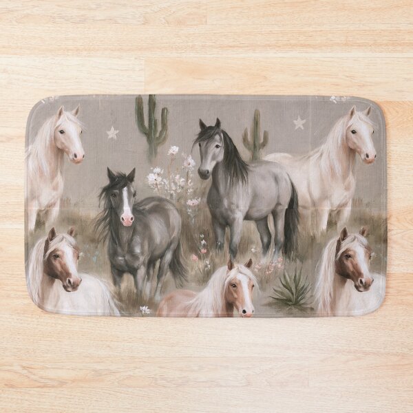 Item preview, Wild Horse Desert Seamless Pattern | Western Horse Print | Cute Equine & Cactus Pattern | Boho Cowgirl Design designed and sold by Artforhorse.