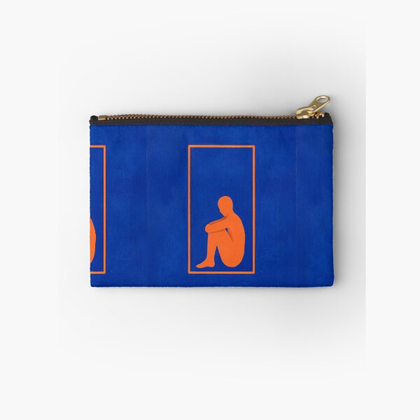 Item preview, The Geometry of Grief (No 6. The Interior) Minimalist Blue Orange Art Print designed and sold by Moodzu.