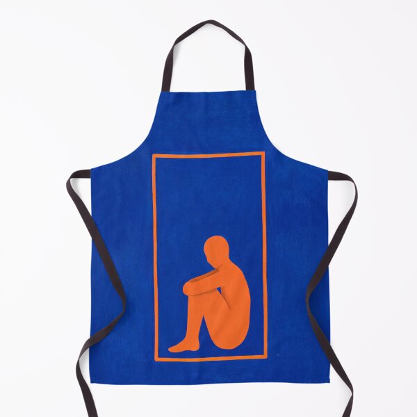Item preview, The Geometry of Grief (No 6. The Interior) Minimalist Blue Orange Art Print designed and sold by Moodzu.
