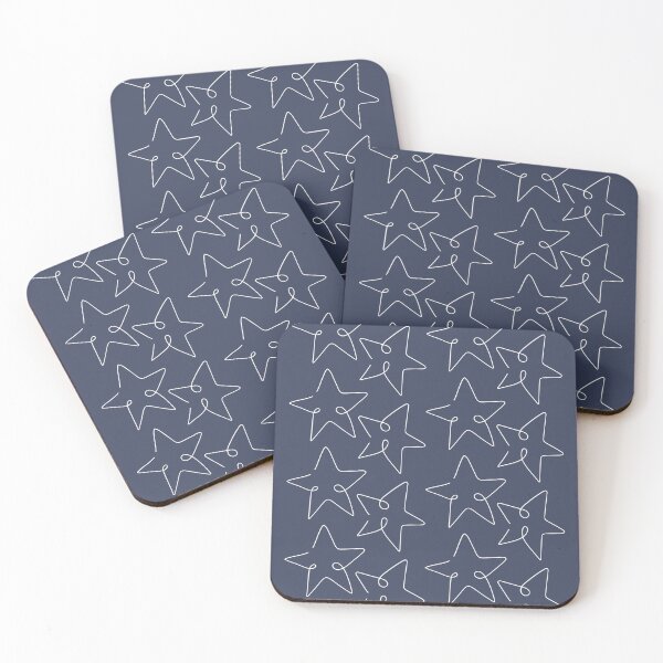 Item preview, Midnight Stars — White Outline Star Print designed and sold by ArtwithRabbit.