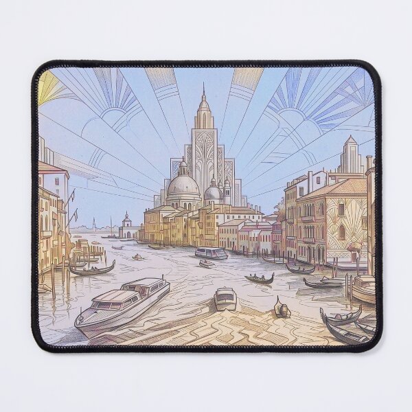 Item preview, Venice Grand Canal Art Deco Retro Travel Illustration designed and sold by ArtworkNorth.