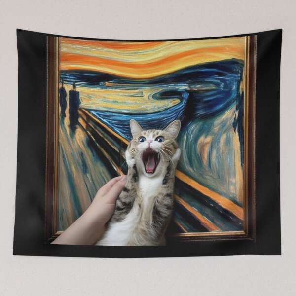 Item preview, The Scream Cat Munch Meme designed and sold by JALNERVION SHOP.