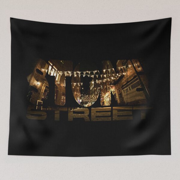 Item preview, Historic Stone Street NYC Night Photography - Typography Graphic designed and sold by Jensen Designed.