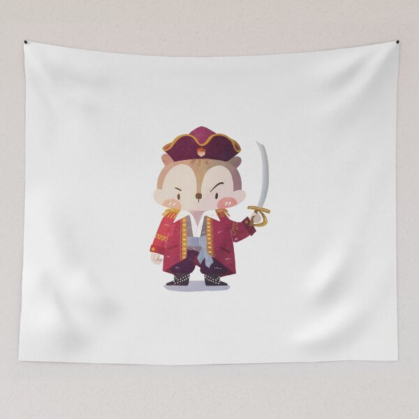 Item preview, Brave Chipmunk Pirate Captain designed and sold by Mollyluo-Drawss.