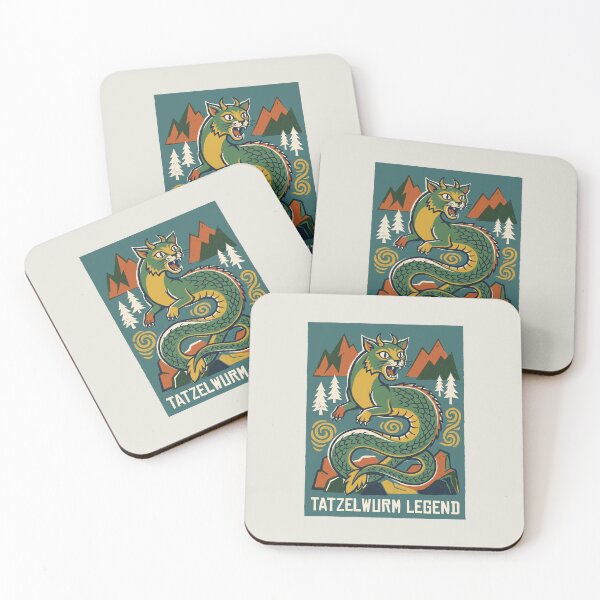 Item preview, Tatzelwurm Legend Alpine Cryptid Vintage Poster Graphic designed and sold by KiwiRider.
