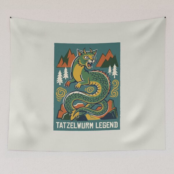 Item preview, Tatzelwurm Legend Alpine Cryptid Vintage Poster Graphic designed and sold by KiwiRider.