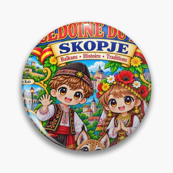 Item preview, North Macedonia Skopje – Kawaii Trip, Macedonian Culture and Flavors of the Balkans designed and sold by Cifi64.