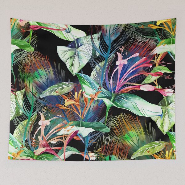 Item preview, "Vibrant Tropical Jungle Watercolor Floral Composition" designed and sold by Johnnies.