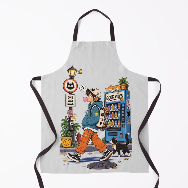 Item preview, Good Vibes Cartoon – Chill Urban Music & Cat Lover Design designed and sold by waikibi ⭐⭐⭐⭐⭐.