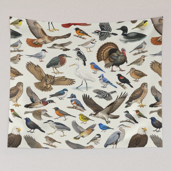 Item preview, Native Birds of Rhode Island Retro Identification Chart designed and sold by kakarikihill.
