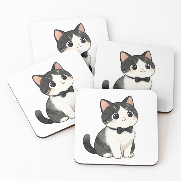 Item preview, ute Kawaii Tuxedo Cat with Bow Tie designed and sold by tobbyasz.