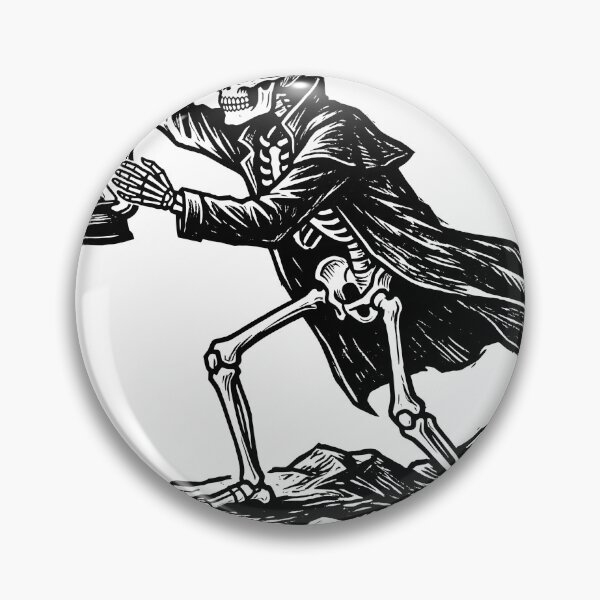 Item preview, Skeleton Wearing Long Trench Coat Holding Lantern High on Rocky Ground designed and sold by MisteryDesigner.