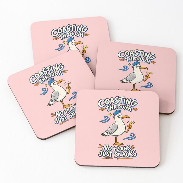 Item preview, Coasting Through – No Plans, Just Snacks Funny Seagull designed and sold by NinaCreator.