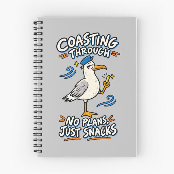 Item preview, Coasting Through – No Plans, Just Snacks Funny Seagull designed and sold by NinaCreator.
