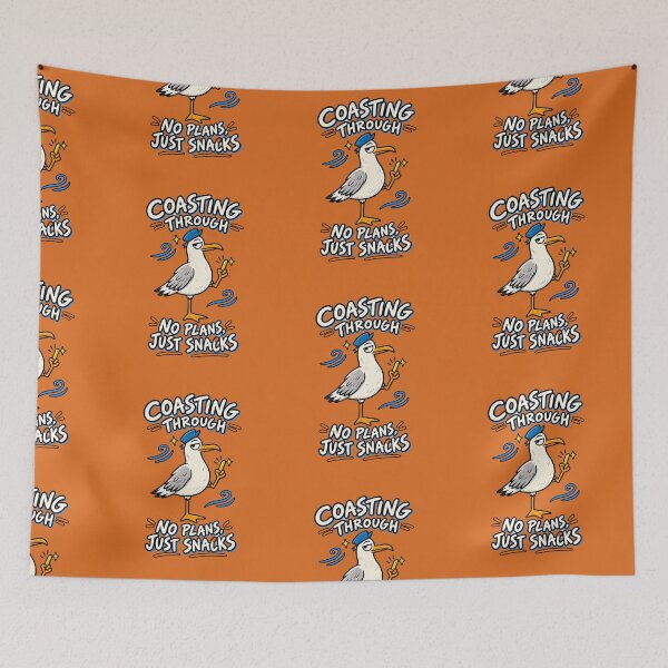 Item preview, Coasting Through – No Plans, Just Snacks Funny Seagull designed and sold by NinaCreator.