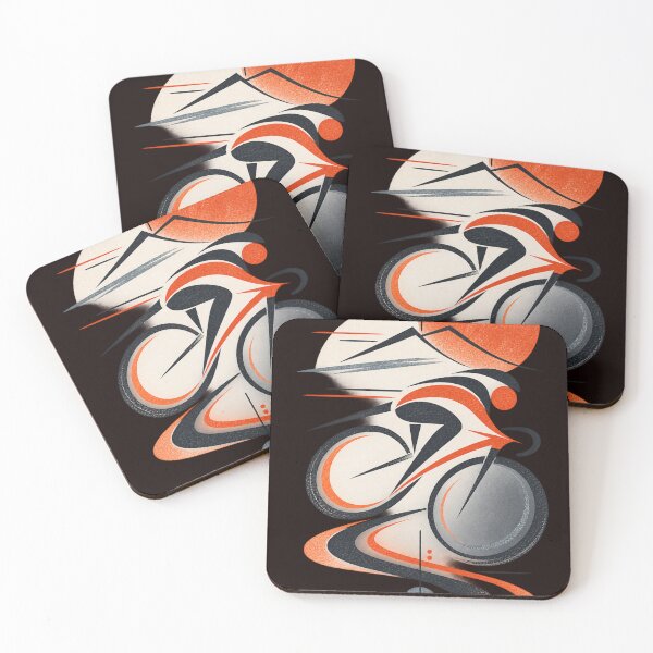 Item preview, Minimalist Cyclist Sunset Abstract Art designed and sold by zhivago1980.