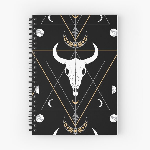 Item preview, Celestial Bull Skull Pattern with Moon Phases designed and sold by Sveta Aho.