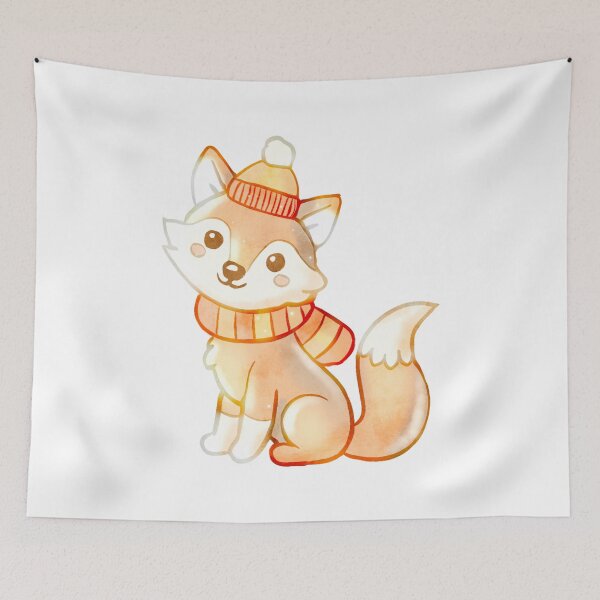 Item preview, Cute Fox Orange Beanie Winter Digital Art designed and sold by Cosplay Evolution.