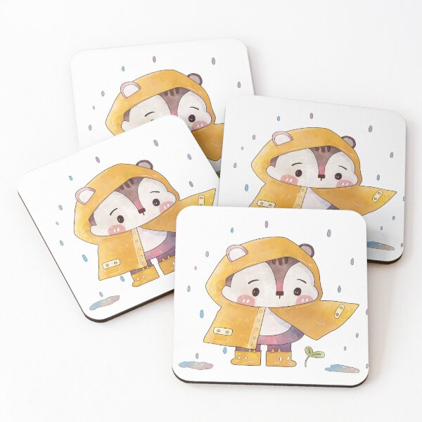 Item preview, Chipmunk Wearing Yellow Raincoat designed and sold by Mollyluo-Drawss.