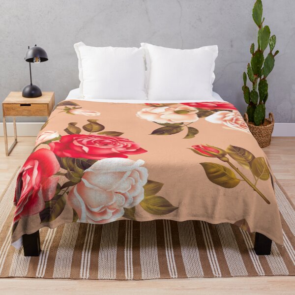 Item preview, Elegant Rose Floral Pattern on Warm Peach Background designed and sold by Johnnies.