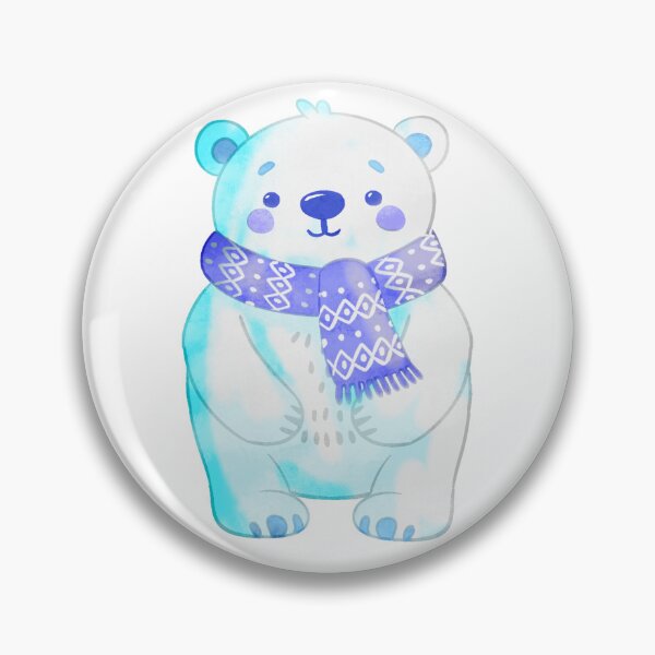 Item preview, Cute Polar Bear Blue Scarf Winter Digital Art designed and sold by Cosplay Evolution.