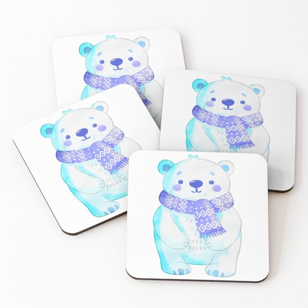 Item preview, Cute Polar Bear Blue Scarf Winter Digital Art designed and sold by Cosplay Evolution.
