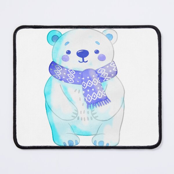 Item preview, Cute Polar Bear Blue Scarf Winter Digital Art designed and sold by Cosplay Evolution.
