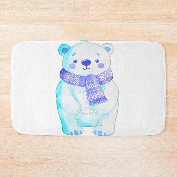 Item preview, Cute Polar Bear Blue Scarf Winter Digital Art designed and sold by Cosplay Evolution.