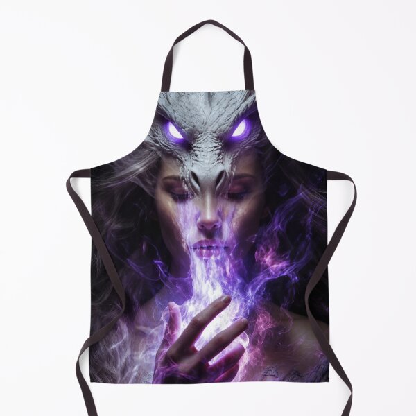 Item preview, Dragon Woman Purple Magic Wall Art – Mystical Fantasy Sorceress with Glowing Dragon and Arcane Energy designed and sold by DrakariArt.