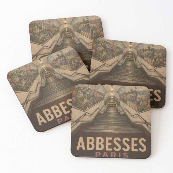 Item preview, Abbesses Station Montmartre - Vintage Paris Métro Poster designed and sold by Earth Celebration Designs.