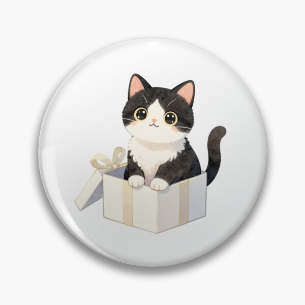 Item preview, Cute Kawaii Tuxedo Cat in a Gift Box designed and sold by tobbyasz.