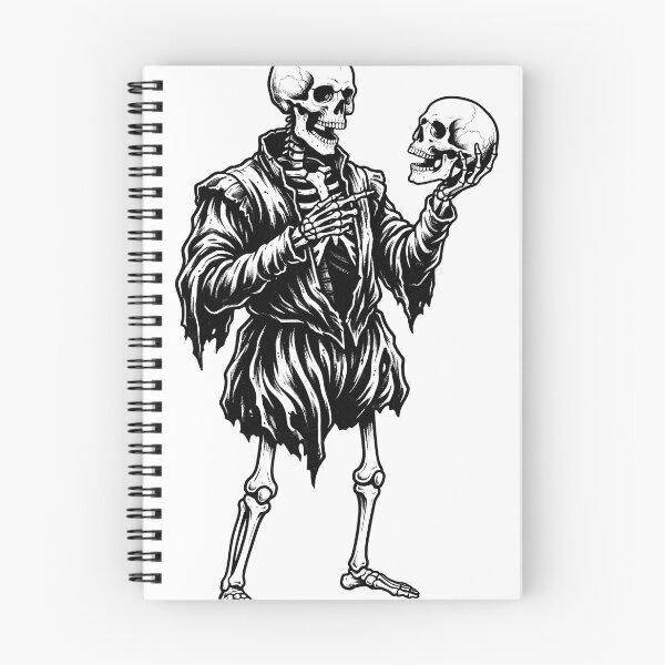 Item preview, Shakespearean Skeleton Actor Wearing Renaissance Tunic Holding Human Skull designed and sold by MisteryDesigner.