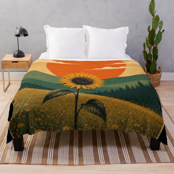 Item preview, Lone Sunflower Meadow – Vintage Nature Pop Art designed and sold by naturalsurvival.
