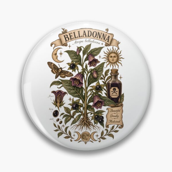 Artikelvorschau, Belladonna – Atropa Belladonna Vintage Botanical – Dark Academia entworfen und verkauft von Neurospicy Trolls.
