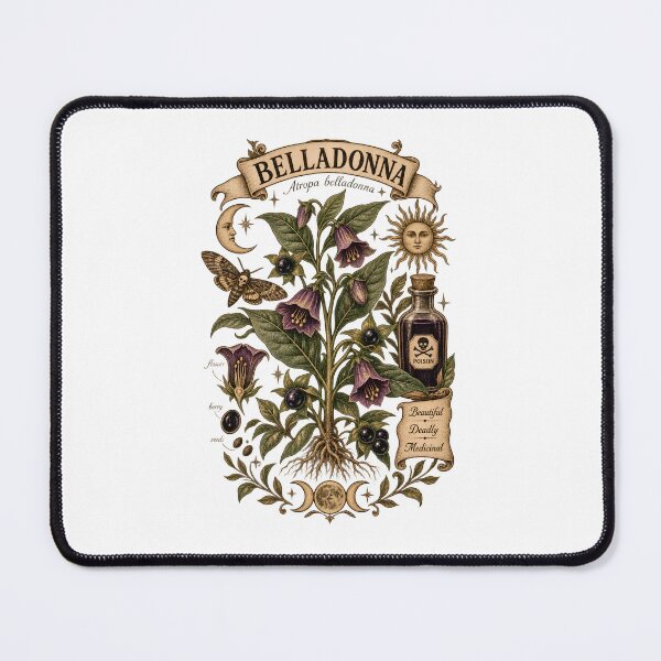 Item preview, Belladonna - Atropa Belladonna Vintage Botanical - Dark Academia designed and sold by Neurospicy Trolls.