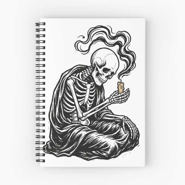 Item preview, Seated Skeleton in Cloak Holding Small Candle with Swirling Smoke designed and sold by MisteryDesigner.
