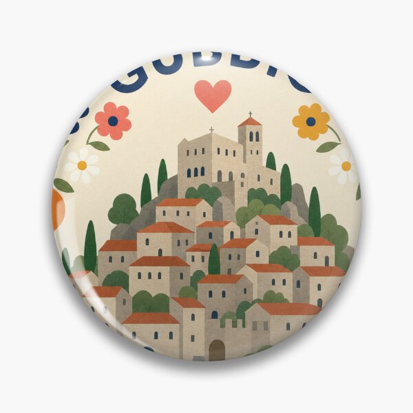 Item preview, Gubbio Italy Travel Souvenir Modern Folk Art designed and sold by VisualArtsOasis.