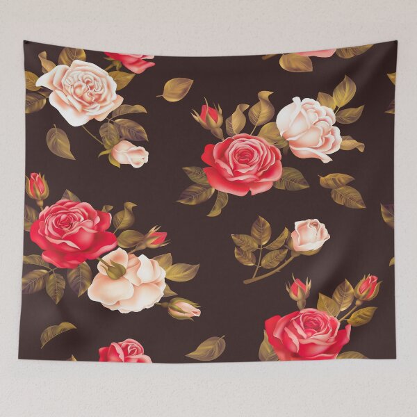 Item preview, Elegant Rose Floral Pattern on Rich Dark Background" designed and sold by Johnnies.