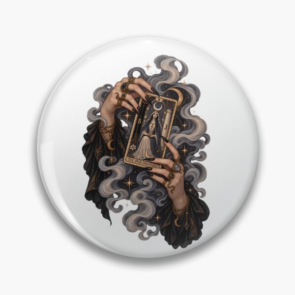 Item preview, The High Priestess Tarot Card - Witchy Hands Dark Academia designed and sold by Neurospicy Trolls.
